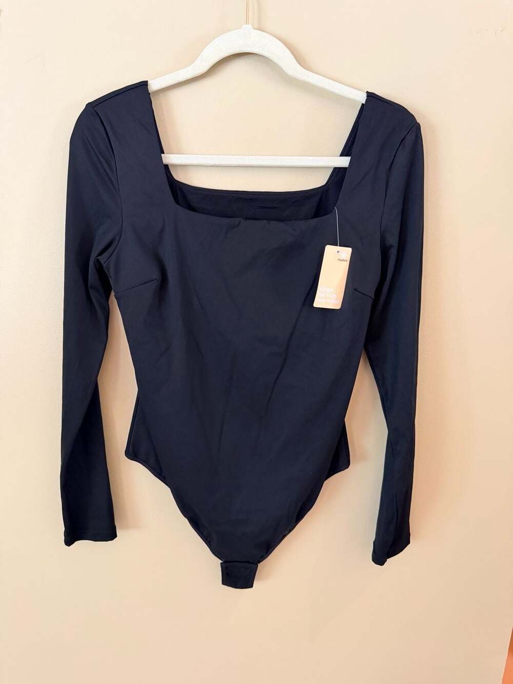 Popilush Long Sleeve Square Neck Shapewear Bodysuit